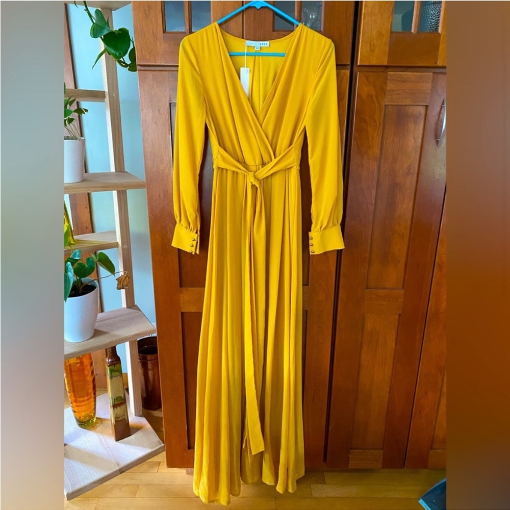 Gorgeous Mustard Golden Yellow Baltic Born Lydia Maxi Dress! size M